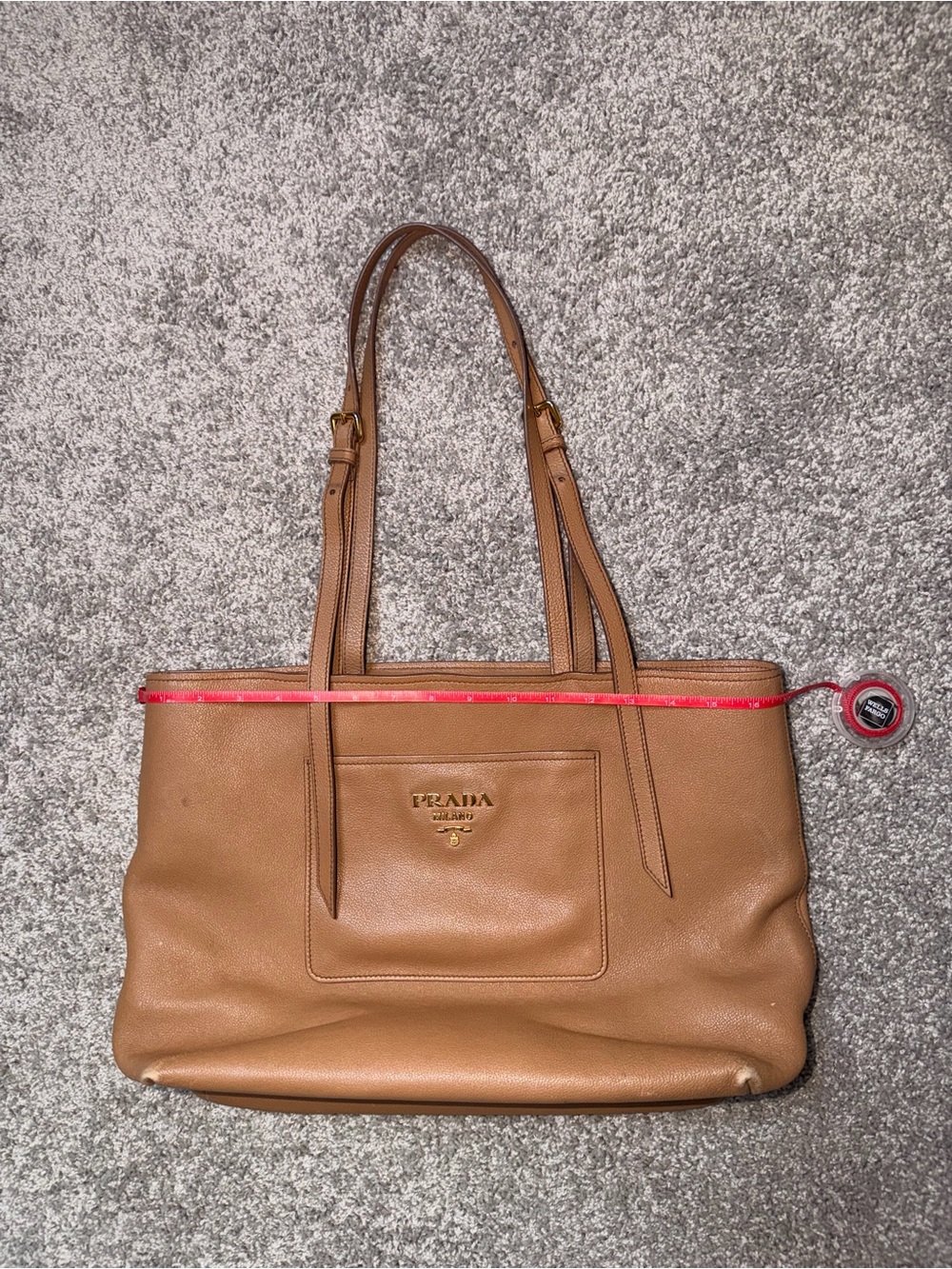 Vitello Daino Leather Vitello Daino Front Pocket Tote